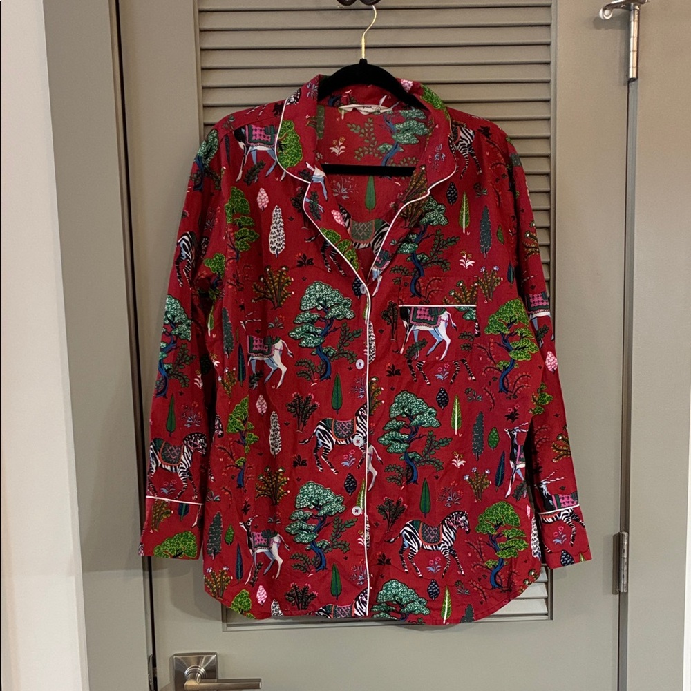 PrintFresh Pajama Top Antelopes Forest Sz L